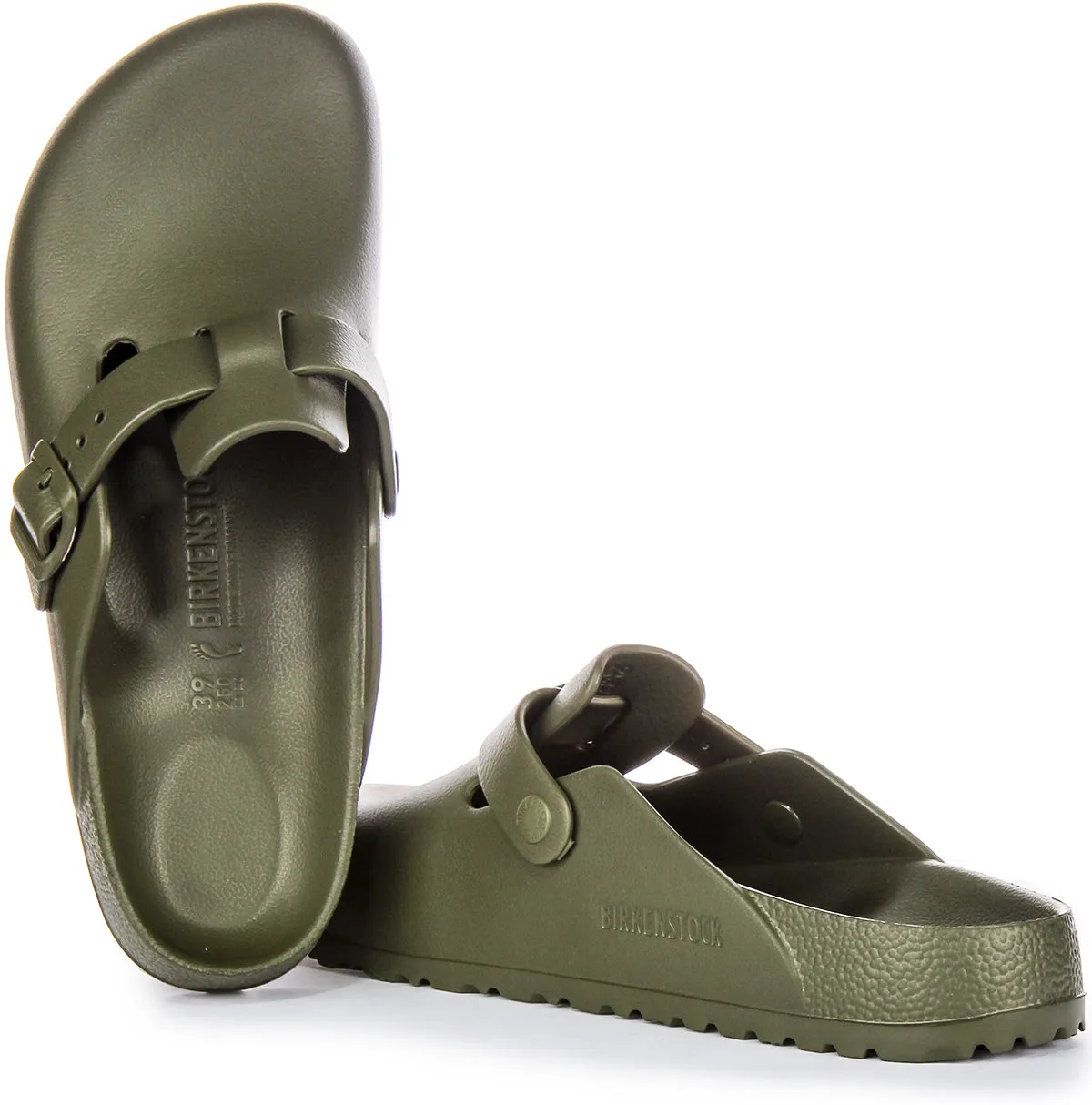 Birkenstock Boston Eva In Khaki | Narrow Fit Shoes Birkenstock