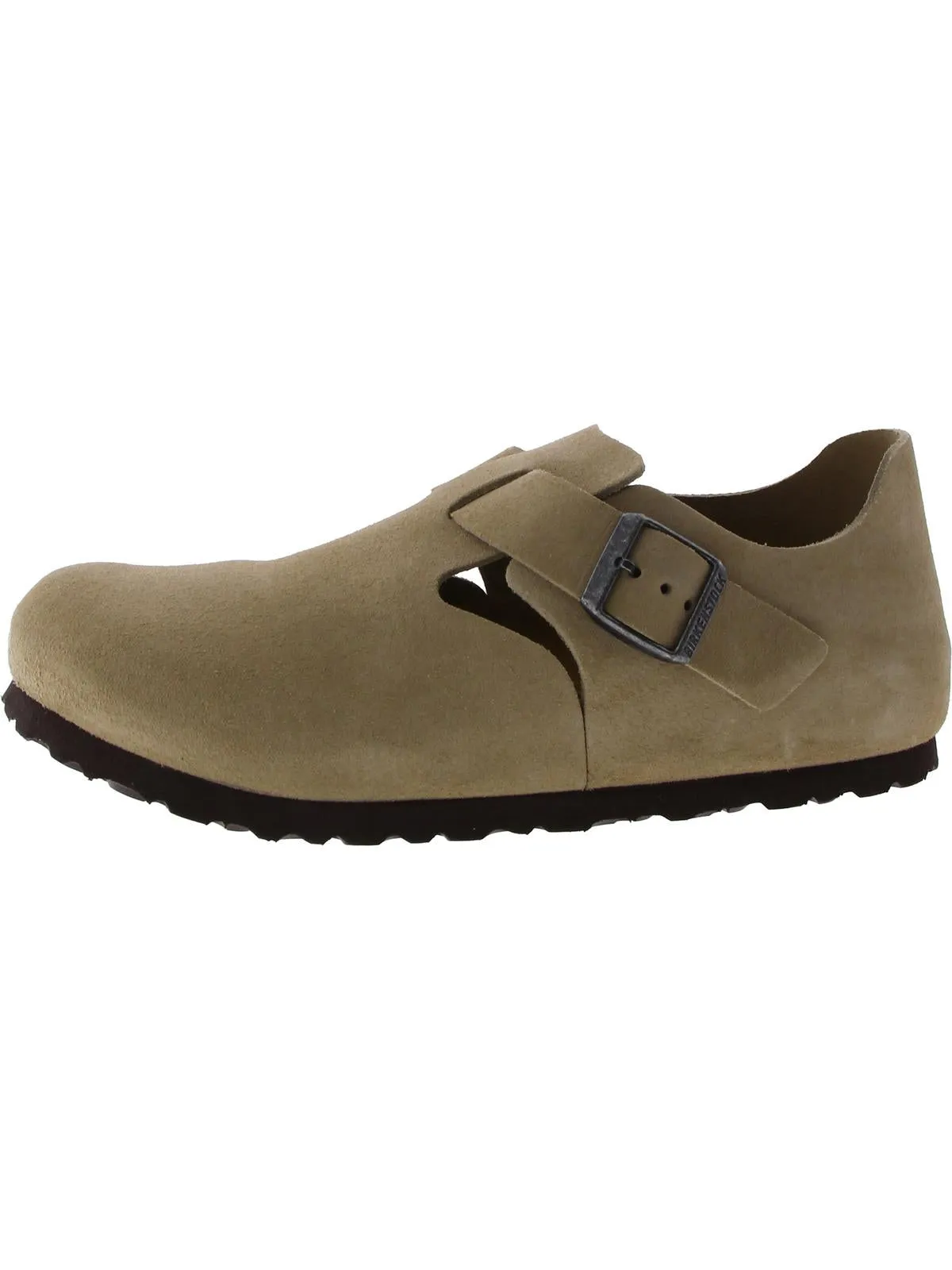 London BS Womens Faux Suede Buckle Clogs