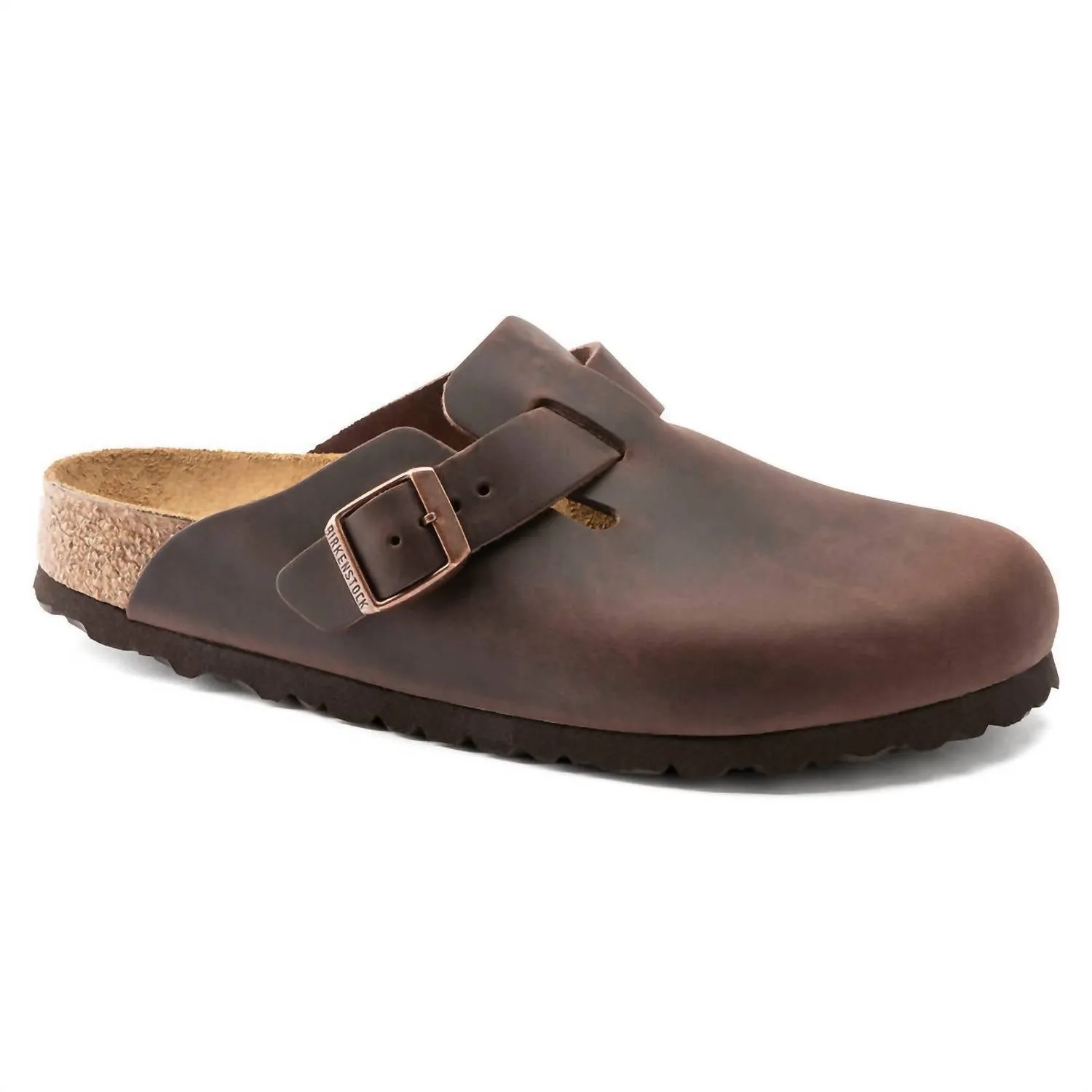 Men's Boston Oiled Leather Soft Footbed Clogs In Habana (Regular/wide)