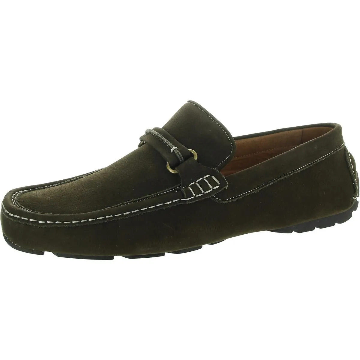 Mens Embellished Leather Loafers