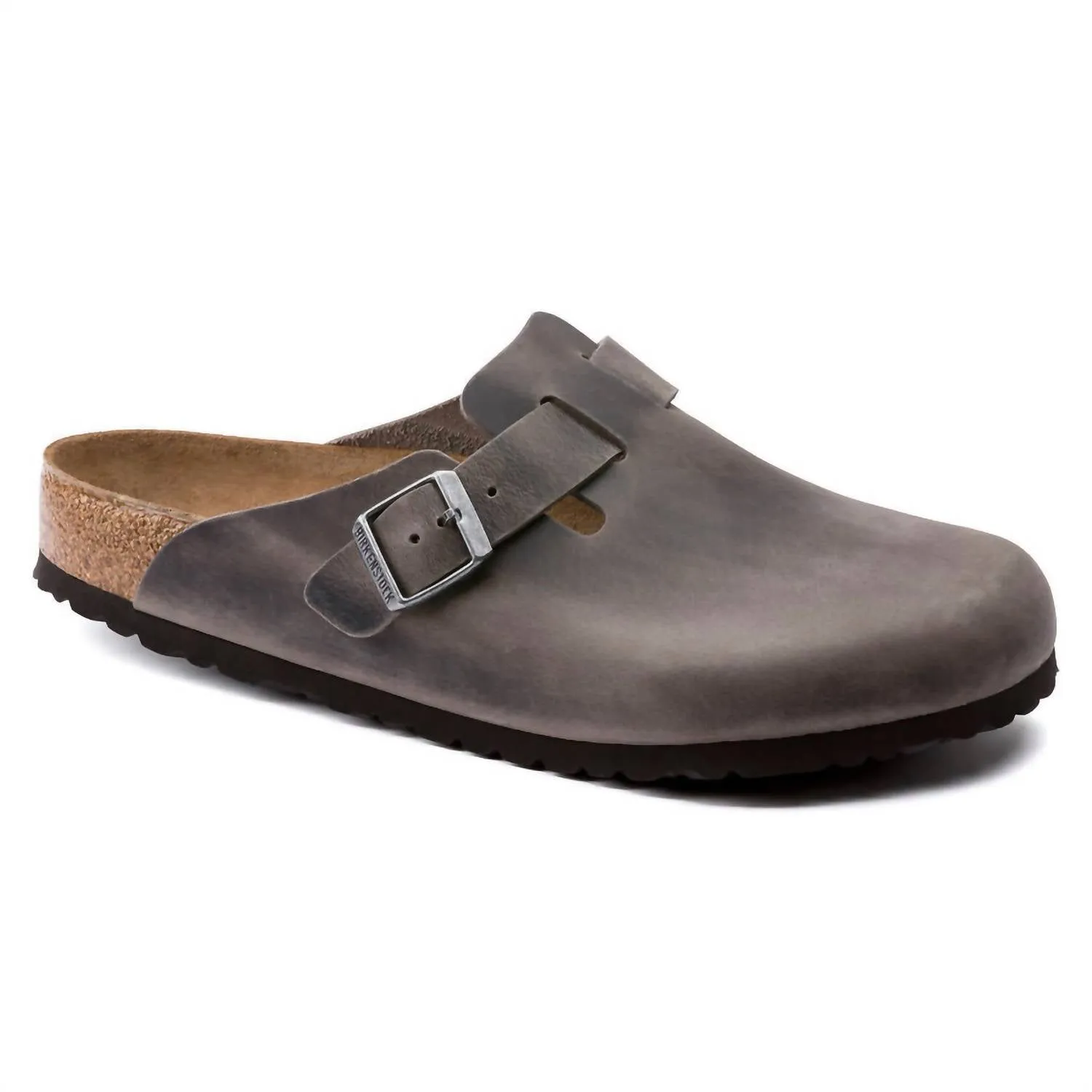 Soft Footbed Oiled Leather Clogs (Regular/wide) In Iron