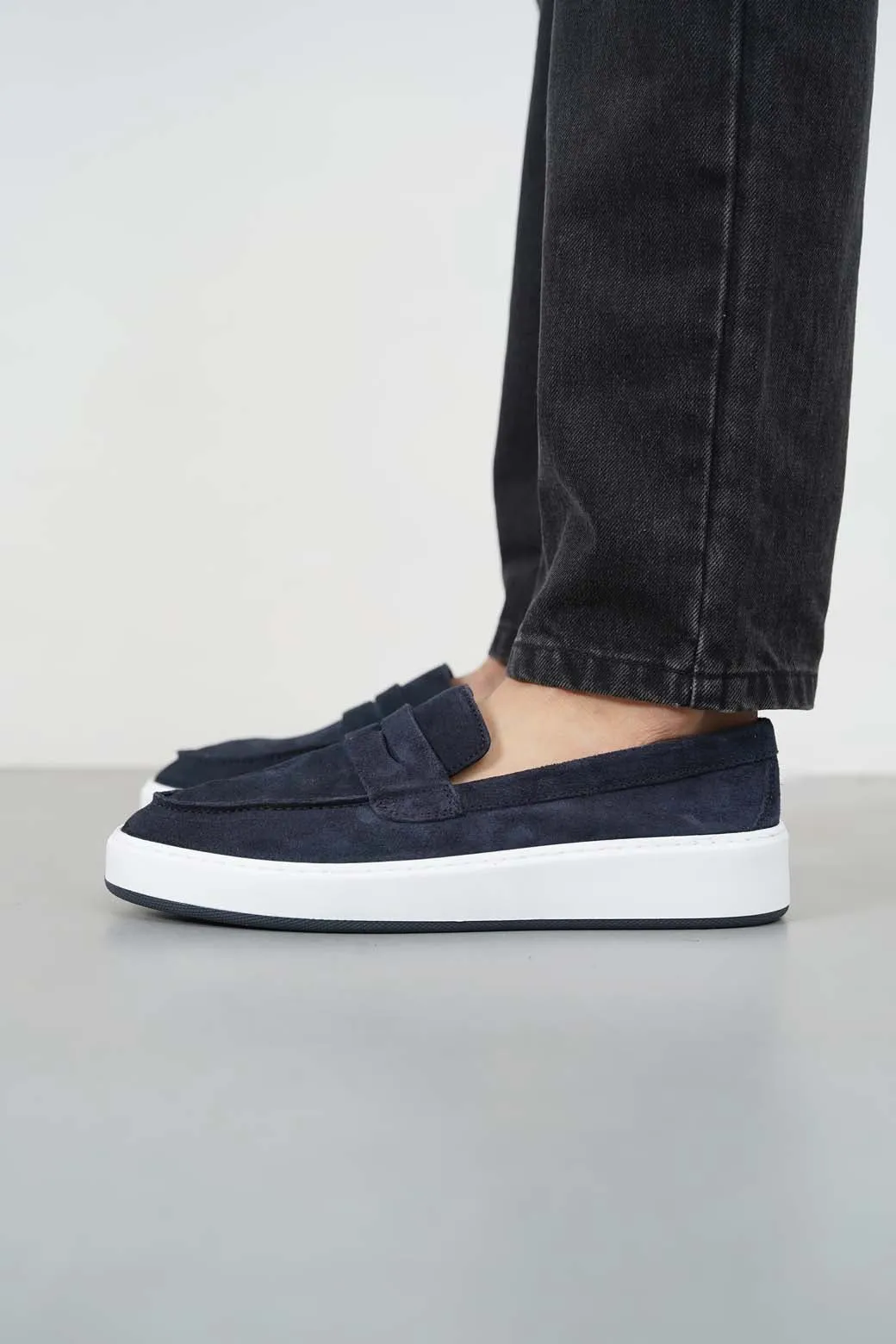 SUEDE PENNY LOAFERS