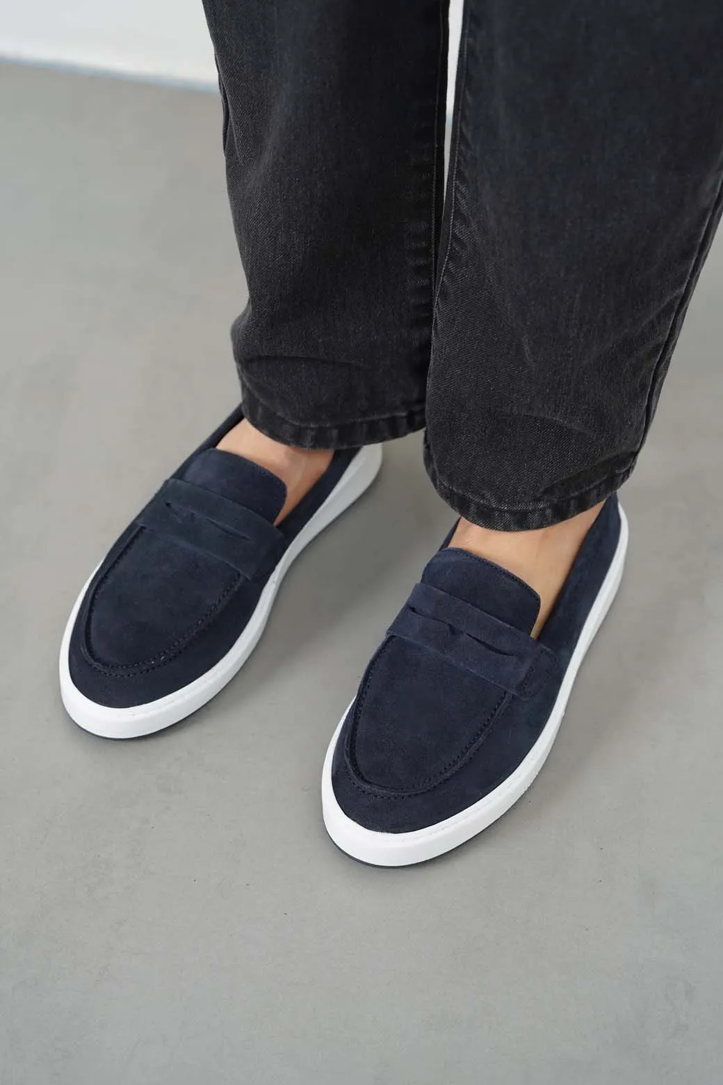 SUEDE PENNY LOAFERS