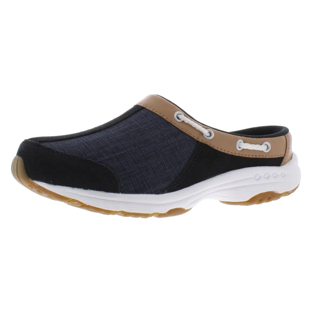 Travelport19 Womens Suede Colorblock Clogs