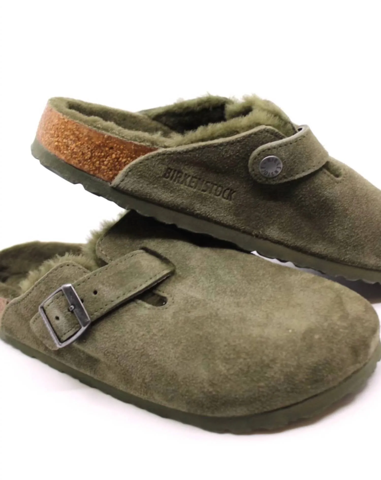 Unisex Boston Shearling Clogs - Narrow In Thyme