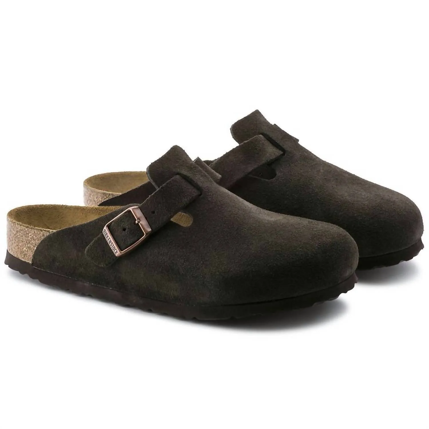 Women's Boston Clogs In Mocha Suede