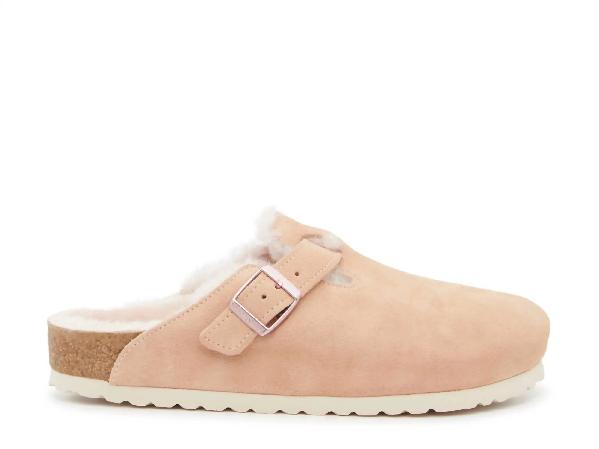 Women's Boston Shearling Clog In Light Rose