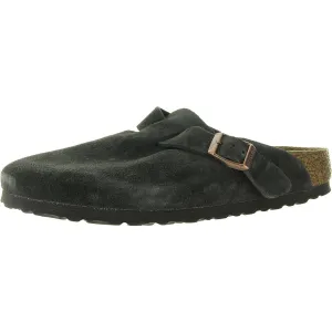 Womens Buckle Leather Clogs