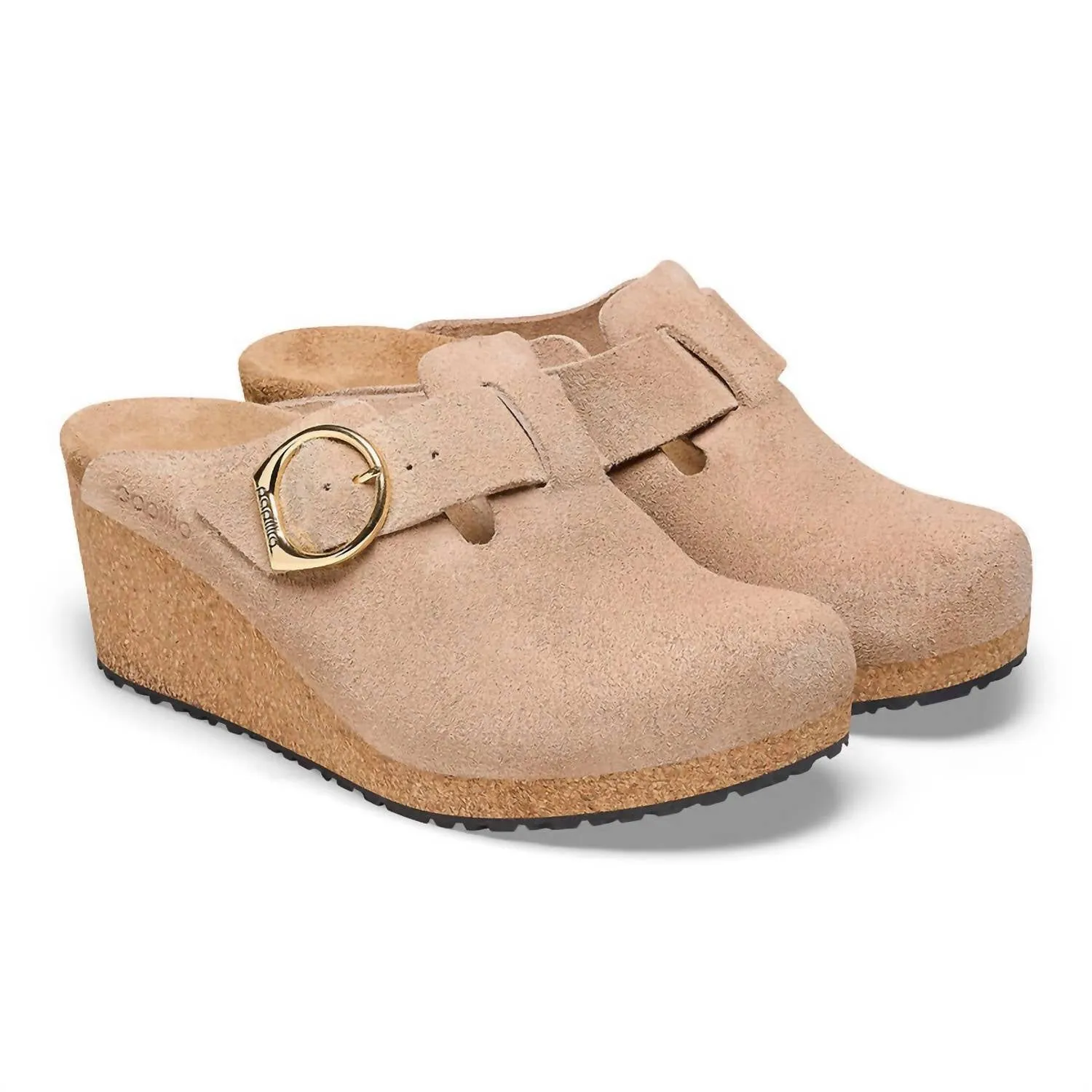 Women's Fanny Ring Buckle Clogs In Warm Sand